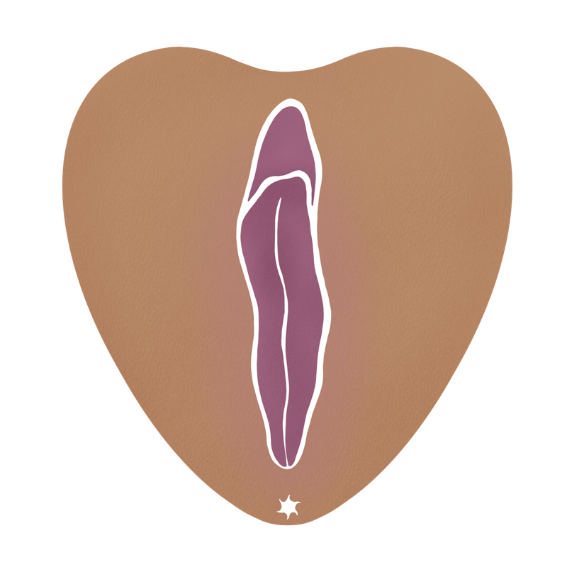 Ansicht einer Vulva in mittlerer Hautfarbe und bläulichen Vulvalippen, die geschlossen sind